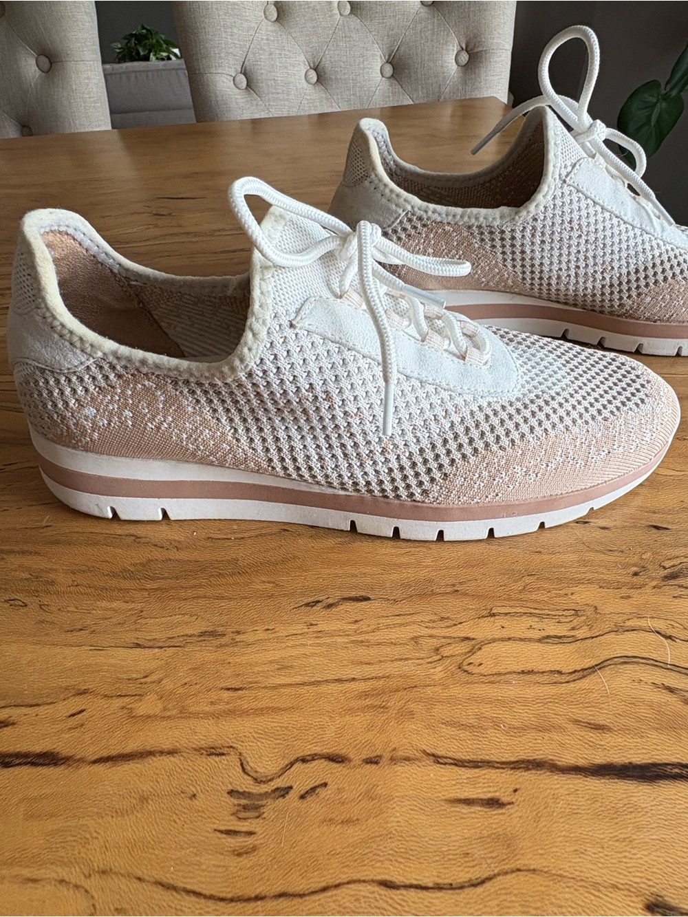 Naturalizer Women's Charlie Knit Sneaker White/Tan Size 9.5 Comfort Walking - Picture 4 of 9